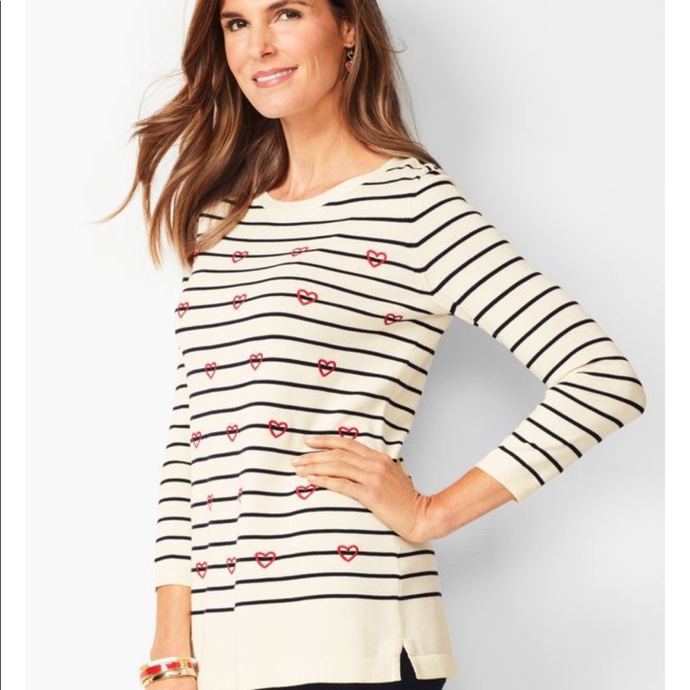 ❤️Talbots Hearts and Stripes Pullover Sweater♥️